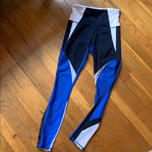 Athleta colorblock leggings navy blue white. Xxs